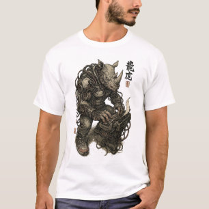 Cyberpunk Rhino Berserker – Mutant Warrior T-Shirt