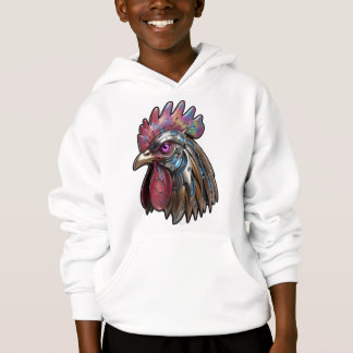 Cyberpunk Rooster Iridescent Mechanical Art 