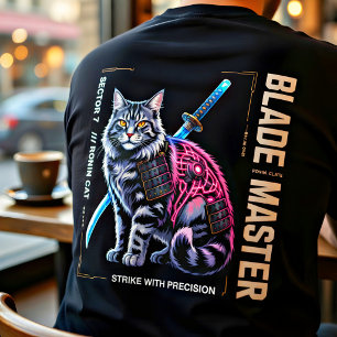 Cyberpunk Samurai Cat Epic Sci-Fi Gift  Tri-Blend Shirt
