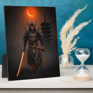 Cyberpunk Samurai Futuristic Warrior Plaque