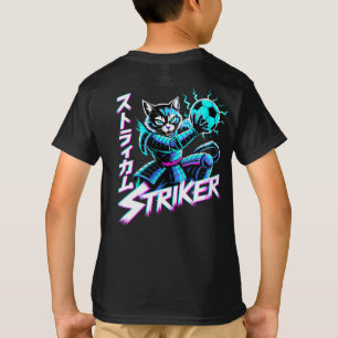 Cyberpunk Samurai Striker Cat For Gamers & Soccer T-Shirt