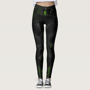 Cyberpunk Sci Fi Mecha Armour - Neon Green Legging