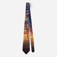 Cyberpunk Scifi Futuristic Night City Neck Tie