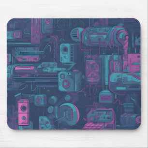 Cyberpunk seamless pattern mouse mat