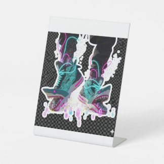 Cyberpunk Shark Brainrot Sticker brainrot Pedestal Sign