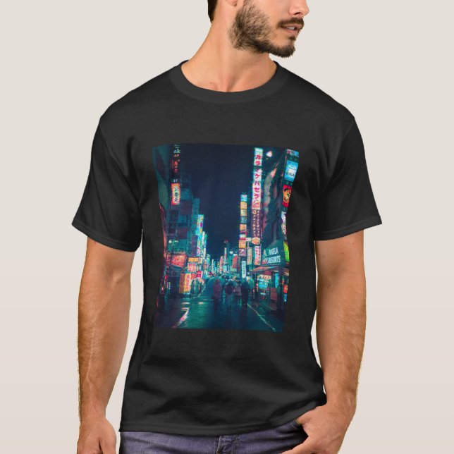 Cyberpunk Shinjuku Glitch  Essential  T-Shirt (Front)