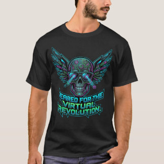 Cyberpunk Skull Tech System Status Revolution  T-Shirt