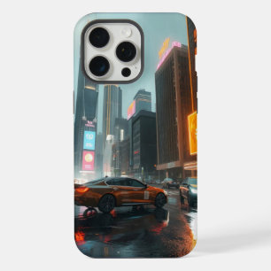 Cyberpunk Skyscrapper City Cars iPhone 15 Pro Max Case