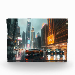 Cyberpunk Skyscrapper City Cars Photo Block