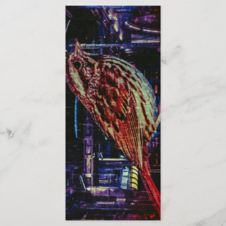 Cyberpunk Sparrow in Neon Cityscape Bookmark Menu