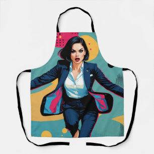 Cyberpunk Stylish Girl Pop Art Apron
