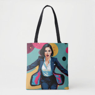 Cyberpunk Stylish Girl Pop Art Tote Bag