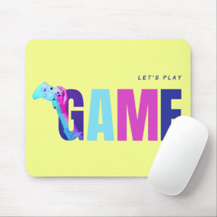 Cyberpunk Synthwave Neon Pop Art Game Quote Yellow Mouse Mat