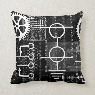 Cyberpunk Tech Geek Gear Electronic Engineer Math Cushion