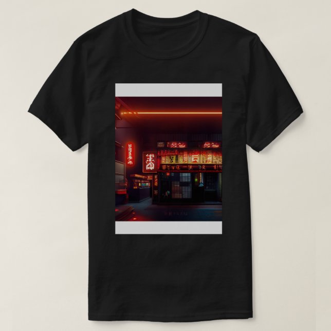 Cyberpunk Tokyo Ramen Shop 1.png T-Shirt (Design Front)