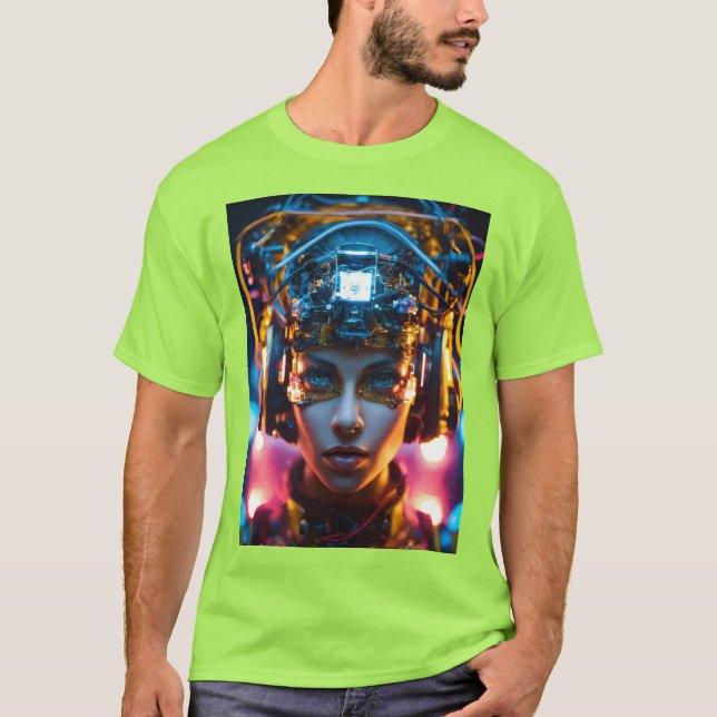 Cyberpunk Vision – Futuristic & High-Tech T-Shirt  (Front)