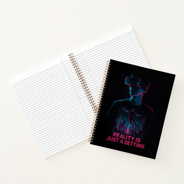 Cyberpunk VR Reality Setting Spiral Notebook (Inside)