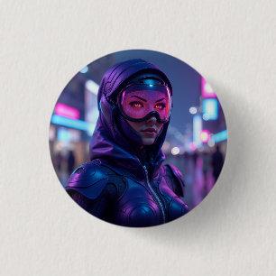 Cyberpunk Warrior 3 Cm Round Badge