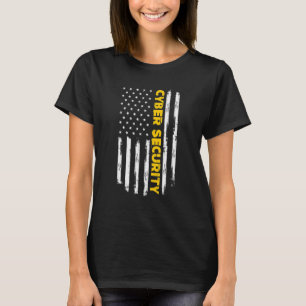 Cybersecurity It Programmers Vertical Us Flag T-Shirt