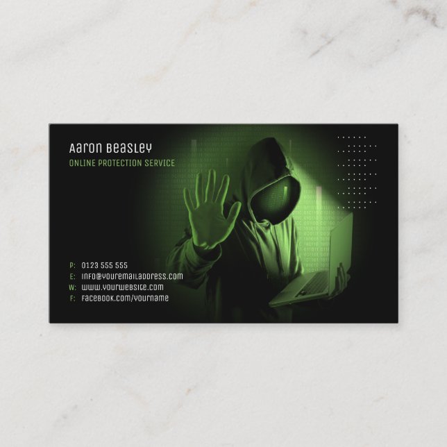 Cybersecurity Services | ONLINE PROTECTION SERVICE Business Card (Front)