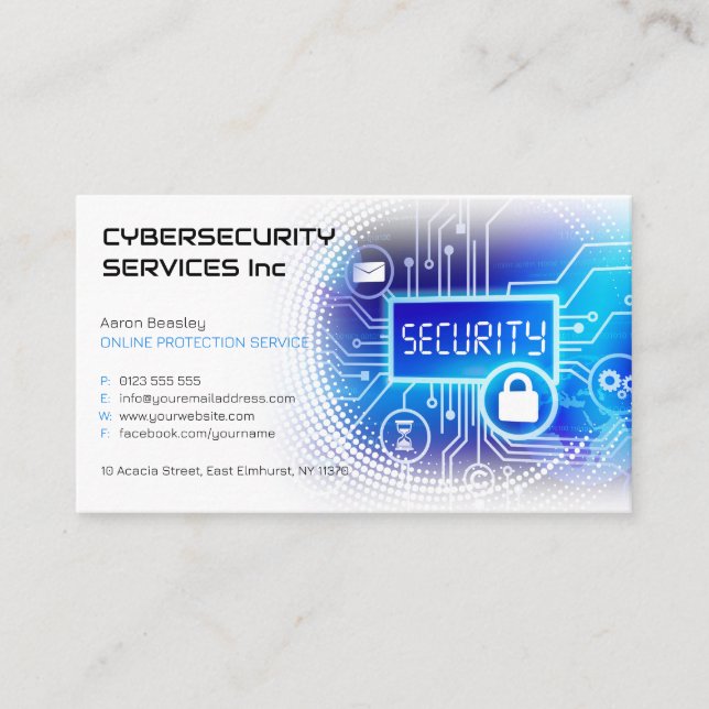 Cybersecurity Services | ONLINE PROTECTION SERVICE Business Card (Front)