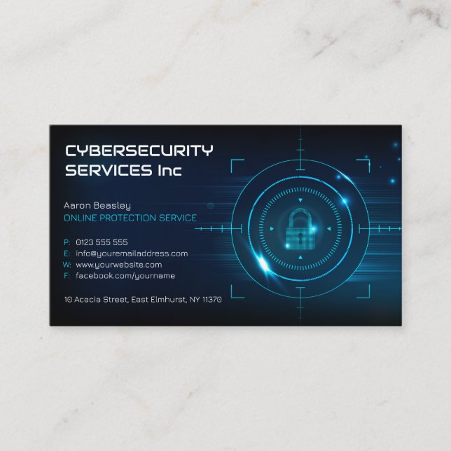 Cybersecurity Services | ONLINE PROTECTION SERVICE Business Card (Front)