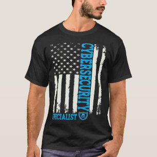 Cybersecurity Specialist Grunge American Flag IT S T-Shirt