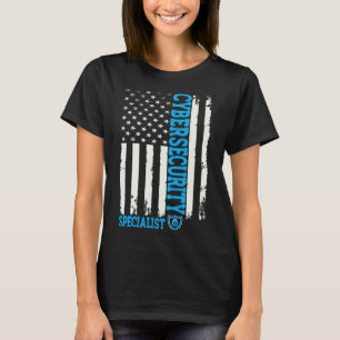 Cybersecurity Specialist Grunge American Flag IT S T-Shirt