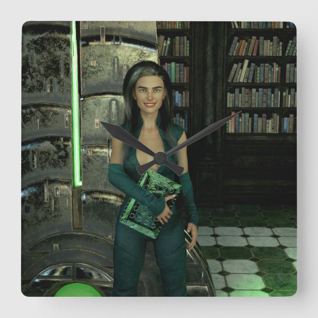 Cybersecurity Specialist Kristen Williams Square Wall Clock (Front)
