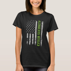 Cybersecurity - USA Flag Computer Engineer Program T-Shirt
