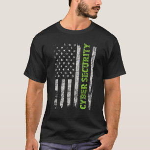 Cybersecurity - USA Flag Computer Engineer Program T-Shirt