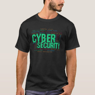 Cybersecurity Word Cloud Hacker Computer Coders Pr T-Shirt