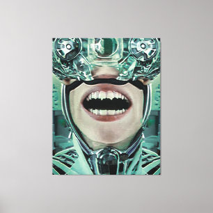 Cyborg at surgery digital art canvas print