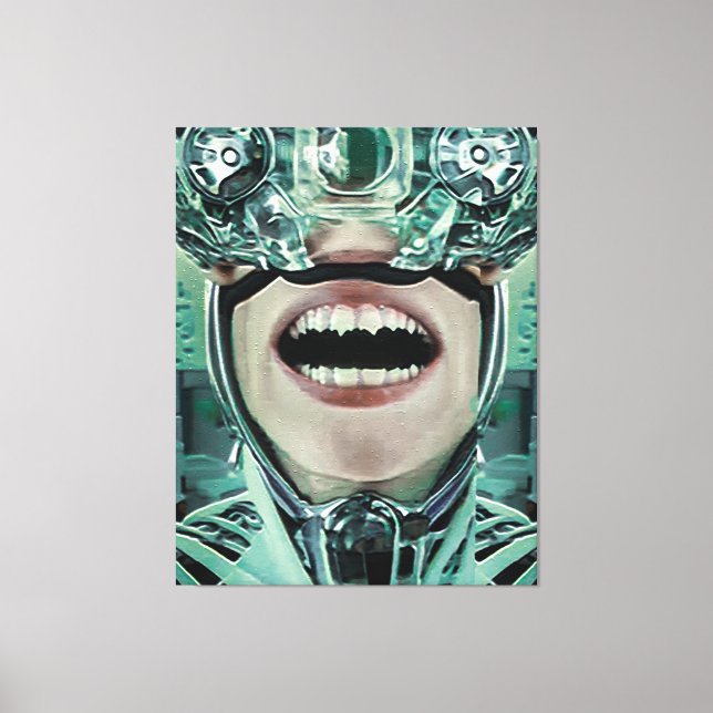 Cyborg at surgery digital art canvas print (Front)