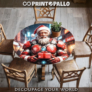 Cyborg Black Santa Claus in Christmas armour Tissue Paper