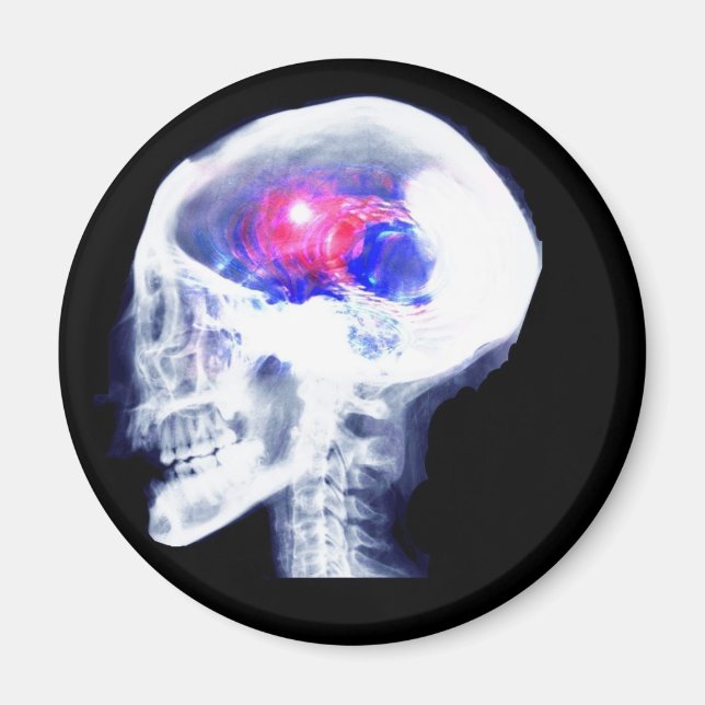 Cyborg Brain Magnet (Front)