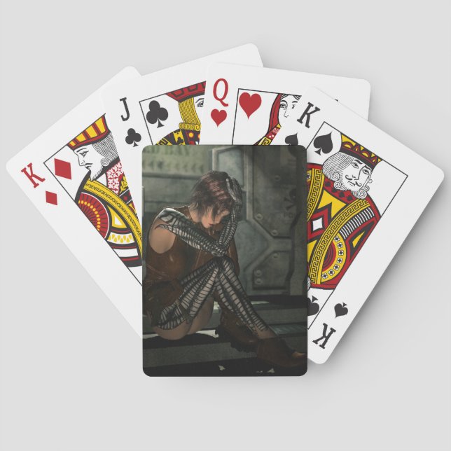 Cyborg Female Digital Illustration Playing Cards (Back)