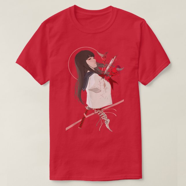 Cyborg Girl Aesthetic Samurai Japanese Otaku Weebs T-Shirt (Design Front)