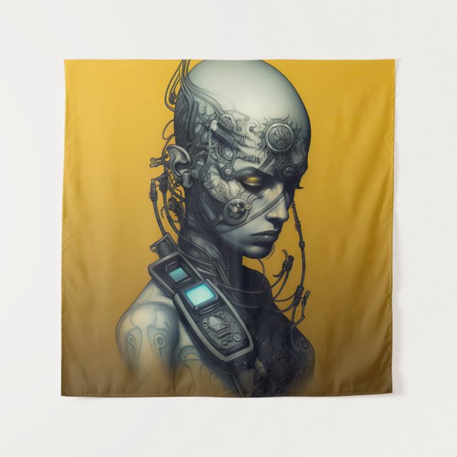 Cyborg Girl Cool Teen Tapestry (Front)