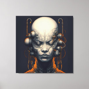 Cyborg Girl Dreamer Teen  Canvas Print