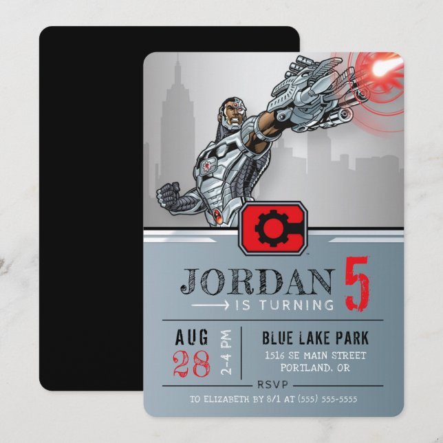 Cyborg | Happy Birthday Invitation (Front/Back)