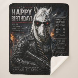 Cyborg horse blanket/cyborg horse home sherpa blanket