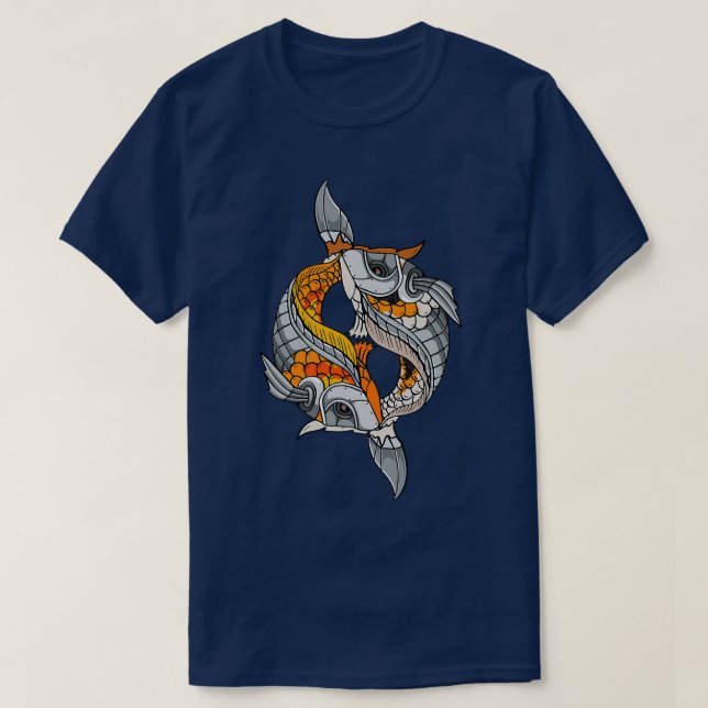 Cyborg Koi Fish Japanese Cyber Aesthetic Premium  T-Shirt (Design Front)