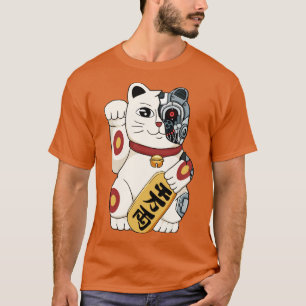 Cyborg Maneki Neko Cat Cyber Aesthetic T-Shirt