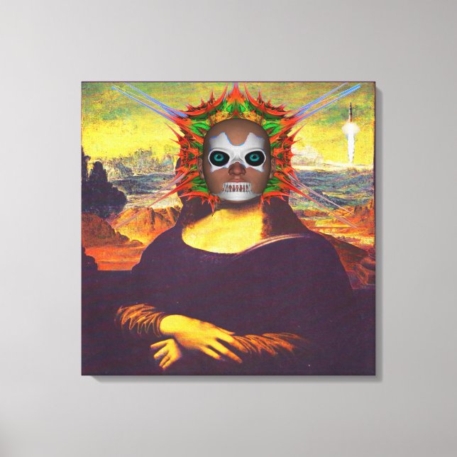 Cyborg Mona Lisa Canvas Print (Front)