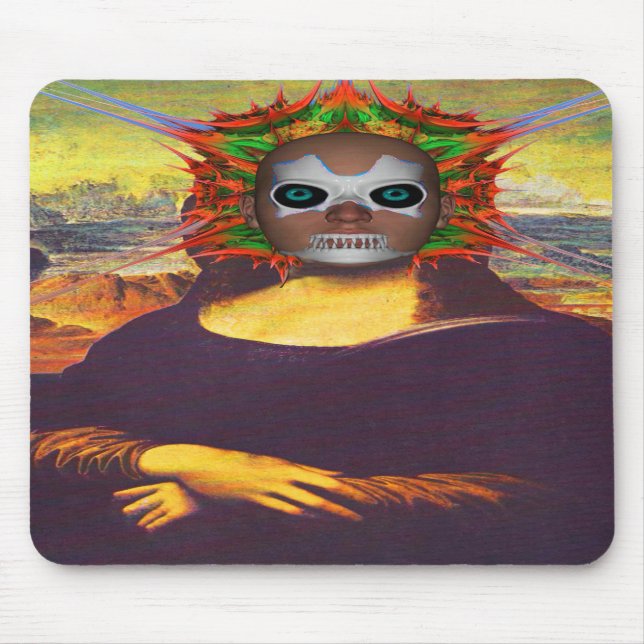Cyborg Mona Lisa Mouse Mat (Front)