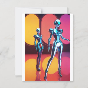 Cyborg Party Girls III Postcard