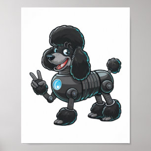 Cyborg Poodle Robot Peace Sign