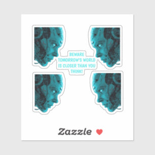 CYBORG ROBOTIC HEAD Sticker