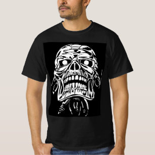 Cyborg Robotic Skull Cyberpunk Sci Fi Vector Graph T-Shirt